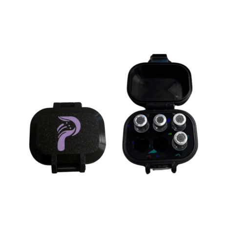 Peptide Protective Storage and travel Case that holds 6 peptide vials at a time.