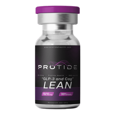 GLP-3 and Cagrilintide Peptide Blend vial with a purple label from Protide Health.