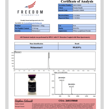 Melanotan-1 10mg Melanotan-1 10mg Third Party Tested 99% Pure Reseach Peptide COA