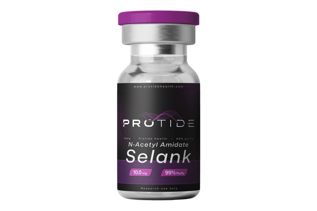 Selank (N-Acetyl Amidate) Peptide 10mg vial.