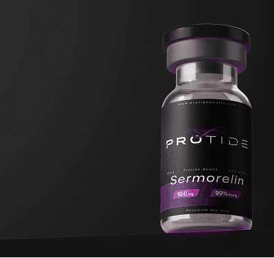 Sermorelin 10mg peptide vial from Protide Health
