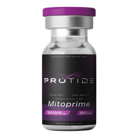 mitoprime-blend NAD+, MOTS-C and 5-Amino-1MQ in one 120mg vial (100/10/10). HPLC-verified 99%+ purity, lab-tested.