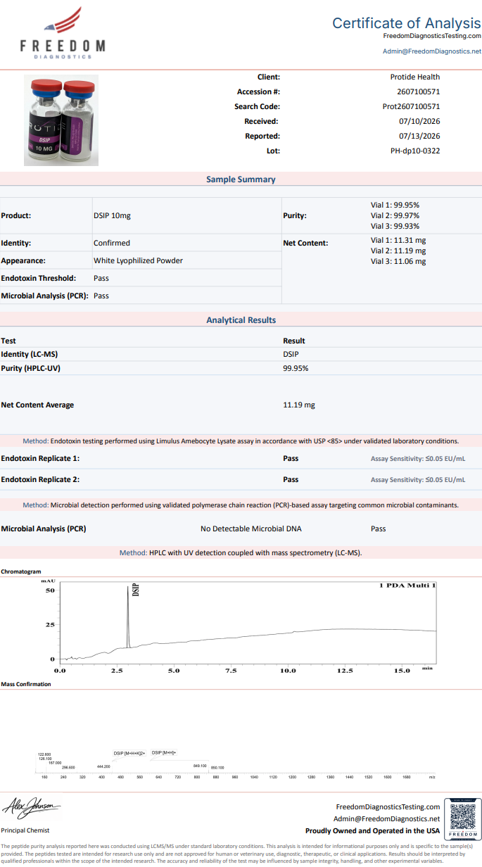 dsip certificate of analysis Buy 5mg UK | COA Verified DSIP 5mg - Tested for