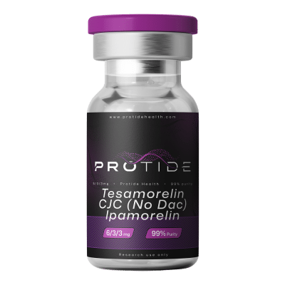 Protide Health Tesamorelin, Ipamorelin and CJC-1295 (No DAC) blend 12mg vial, lyophilized research peptide powder