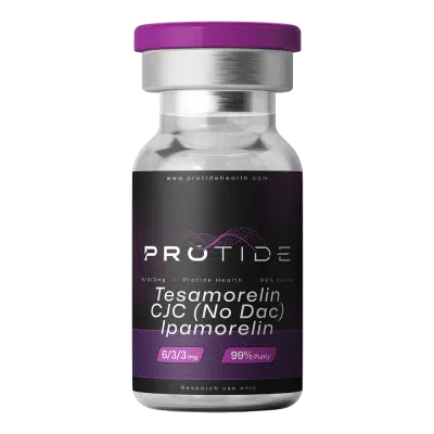 Protide Health Tesamorelin, Ipamorelin and CJC-1295 (No DAC) blend 12mg vial, lyophilized research peptide powder