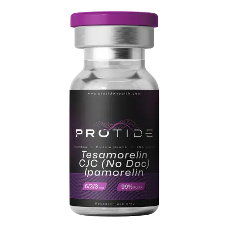 tesa-cjc-ipa blend Protide Health Tesamorelin, Ipamorelin and CJC-1295 (No DAC) blend 12mg vial, lyophilized research peptide powder